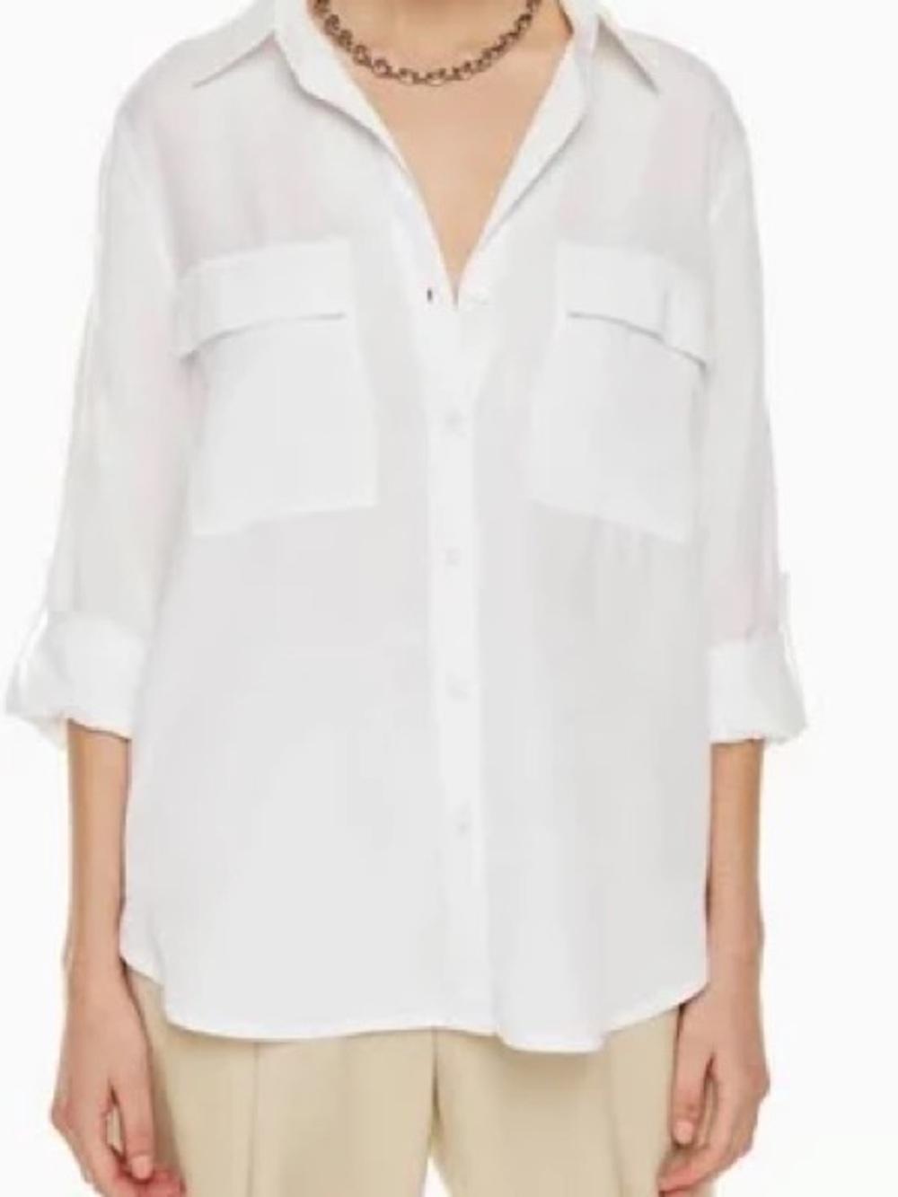 Aritzia Babaton White Utility Shirt